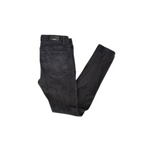 Rockstar Original Jeans Men's 34 Black Distressed Skinny Button Fly